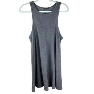 Brandy Melville Gray Ribbed Sleevless T-Shirt Dress OS Minimal Basic